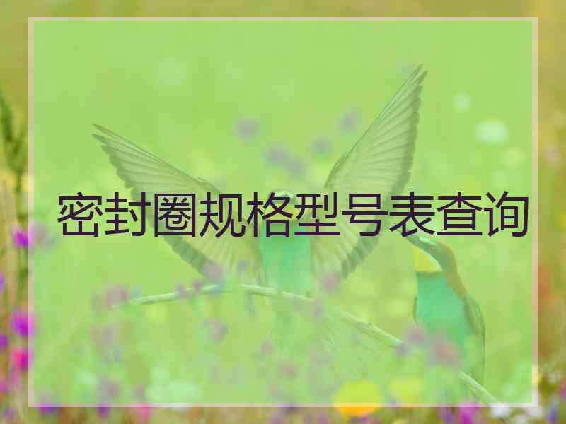 密封圈规格型号表查询