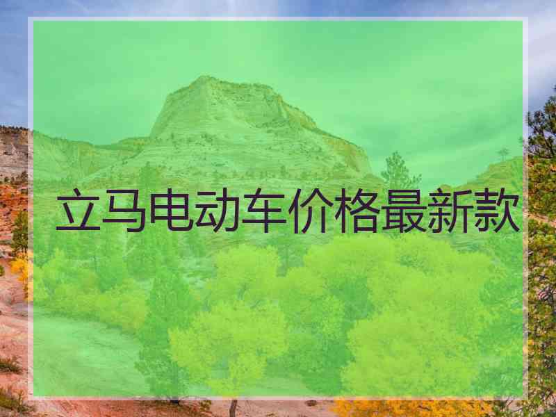 立马电动车价格最新款