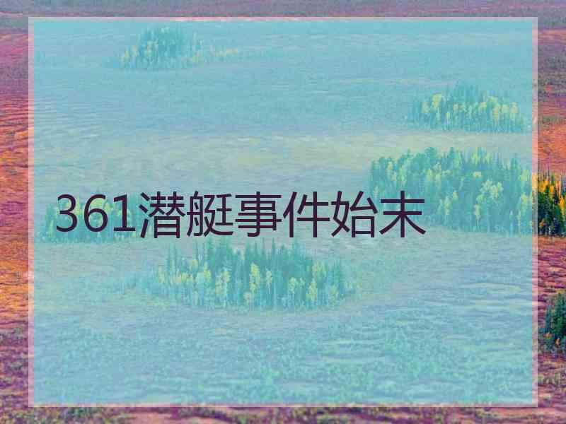 361潜艇事件始末