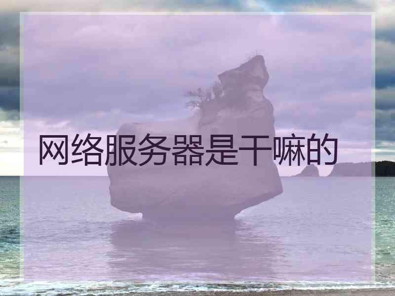 网络服务器是干嘛的