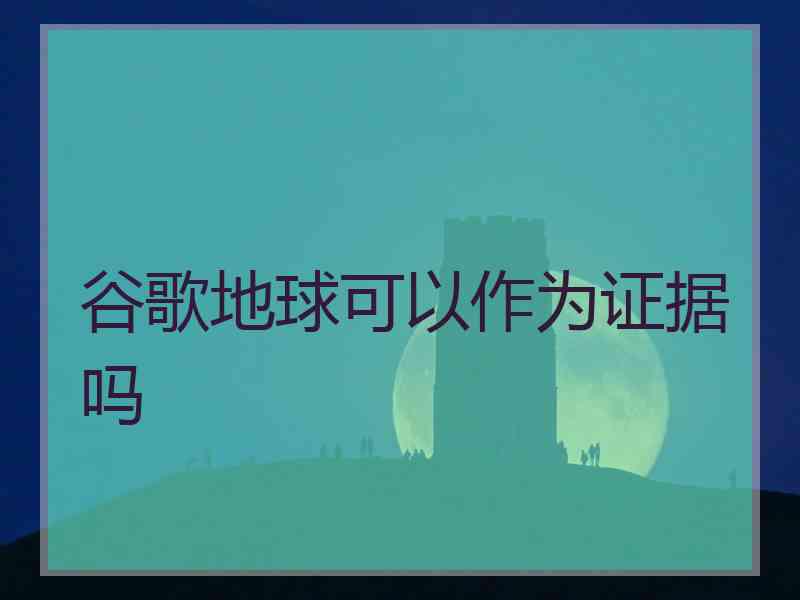 谷歌地球可以作为证据吗