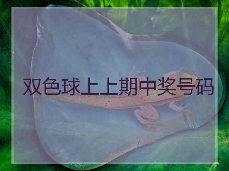 双色球上上期中奖号码