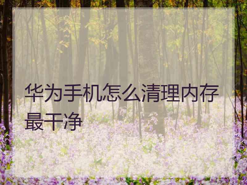 华为手机怎么清理内存最干净