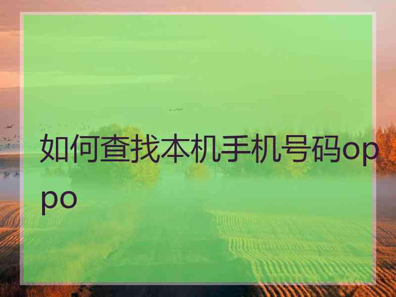 如何查找本机手机号码oppo