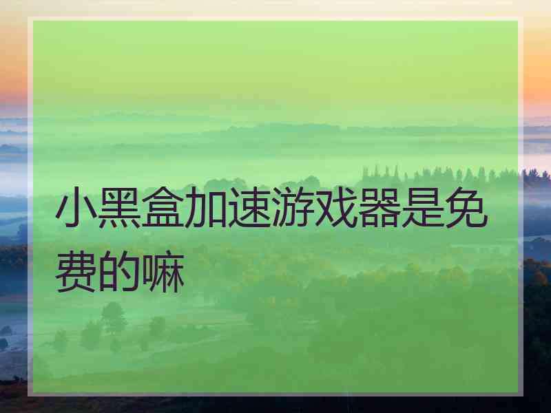 小黑盒加速游戏器是免费的嘛
