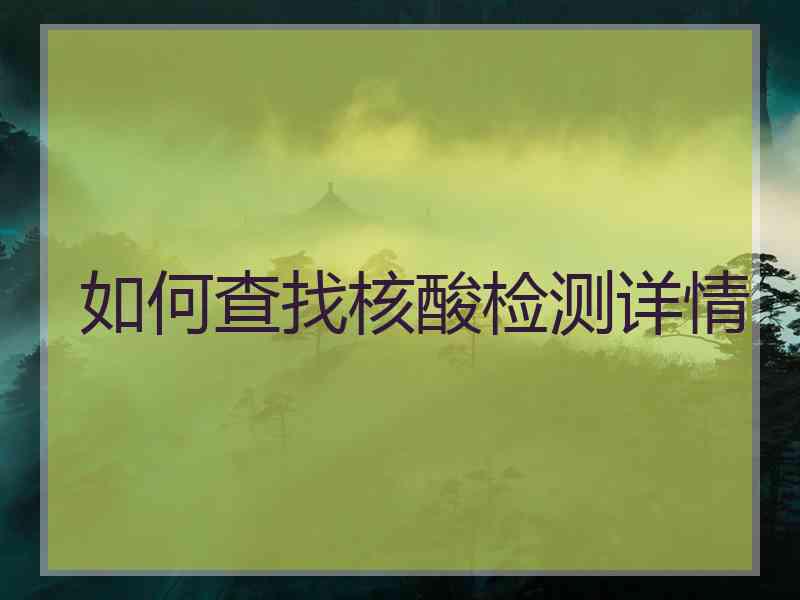 如何查找核酸检测详情
