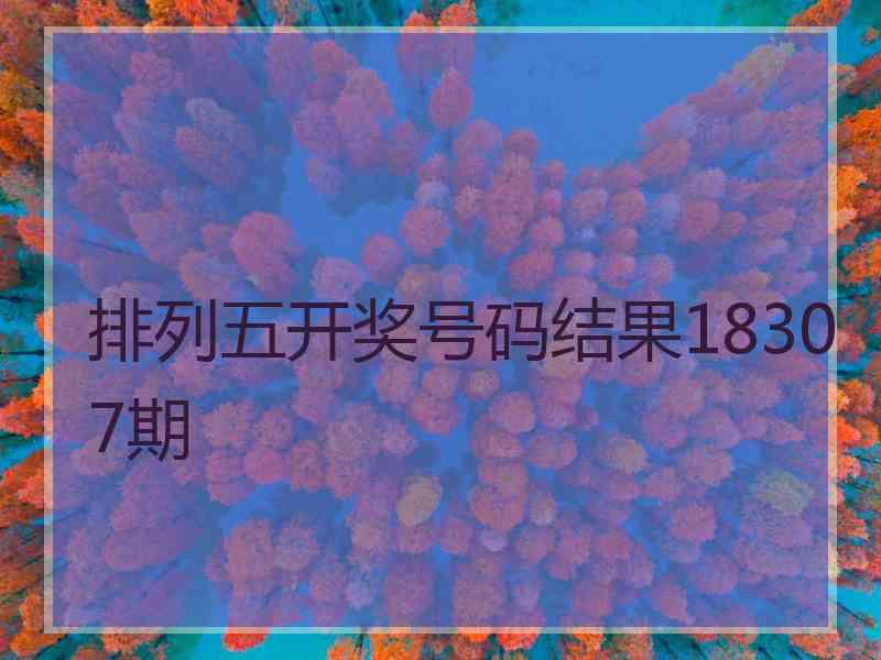 排列五开奖号码结果18307期