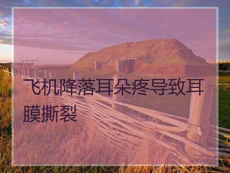飞机降落耳朵疼导致耳膜撕裂