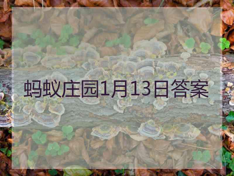 蚂蚁庄园1月13日答案