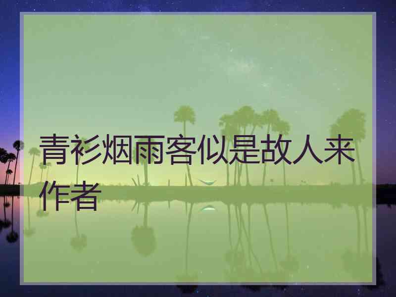 青衫烟雨客似是故人来作者