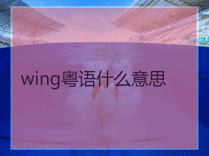 wing粤语什么意思