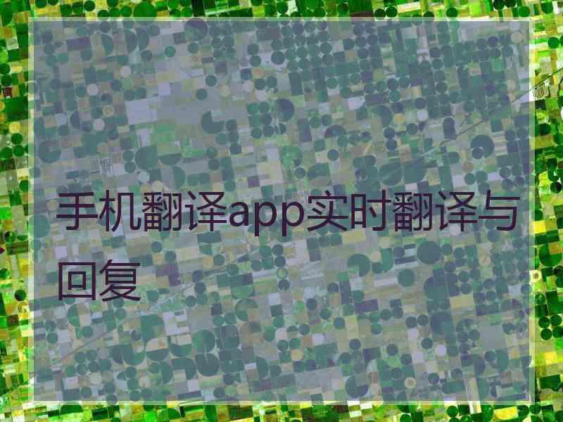 手机翻译app实时翻译与回复