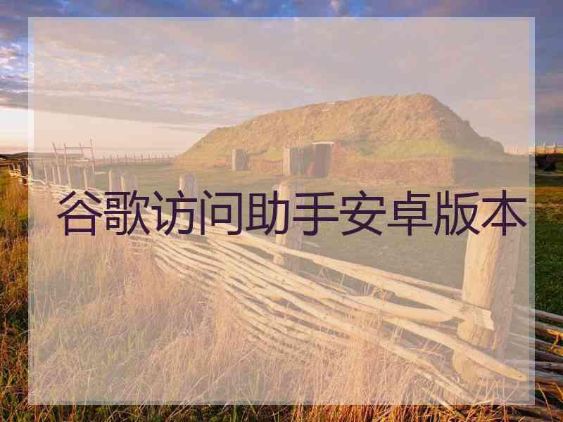 谷歌访问助手安卓版本