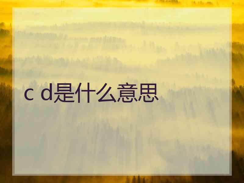 c d是什么意思