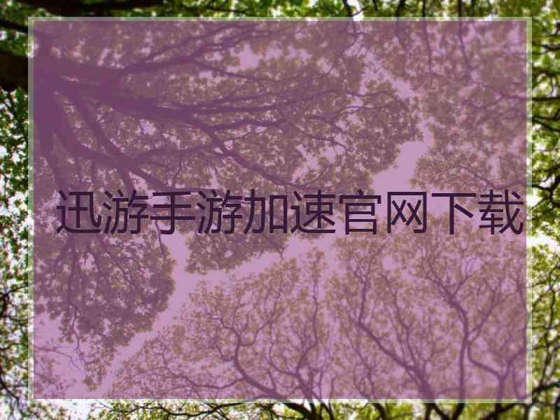 迅游手游加速官网下载