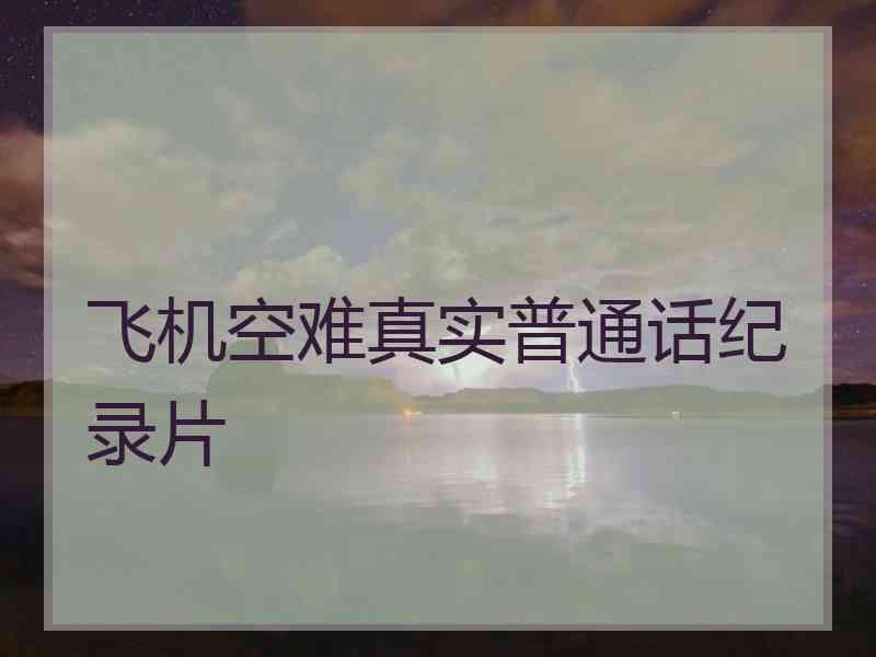 飞机空难真实普通话纪录片