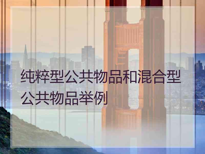 纯粹型公共物品和混合型公共物品举例