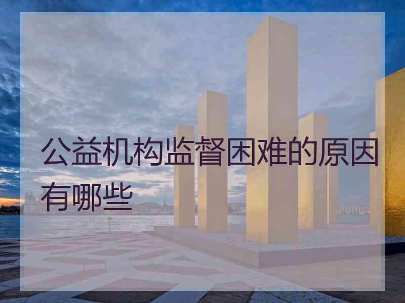 公益机构监督困难的原因有哪些