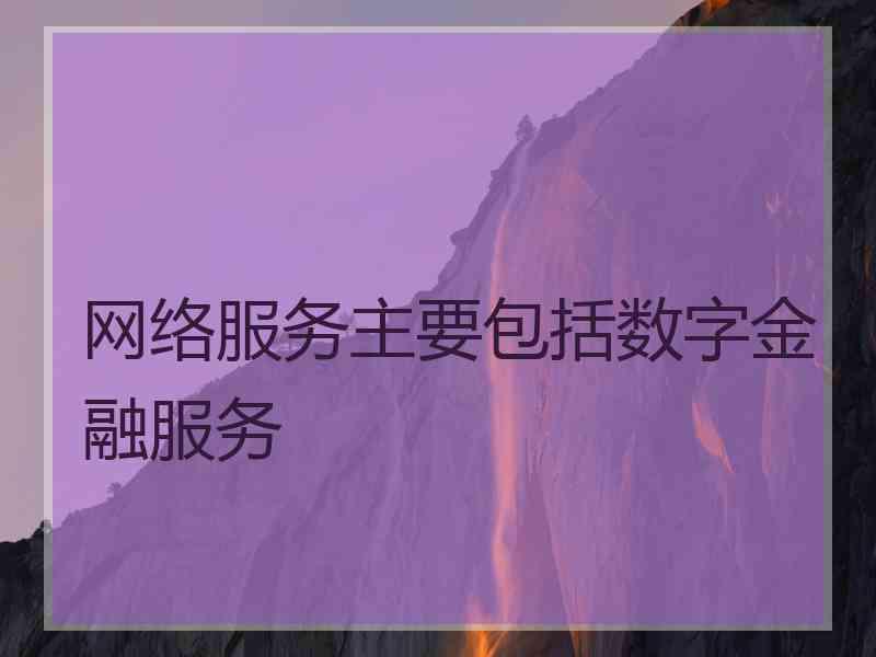 网络服务主要包括数字金融服务