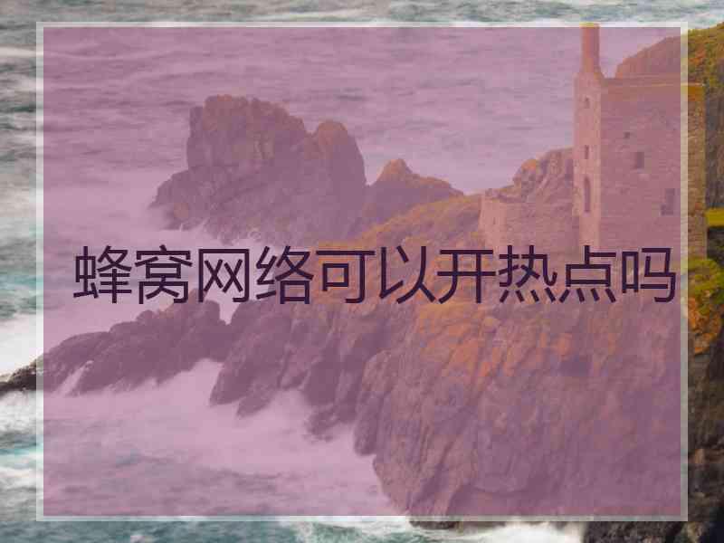 蜂窝网络可以开热点吗