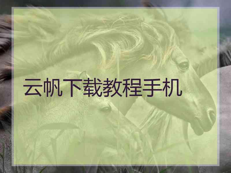 云帆下载教程手机
