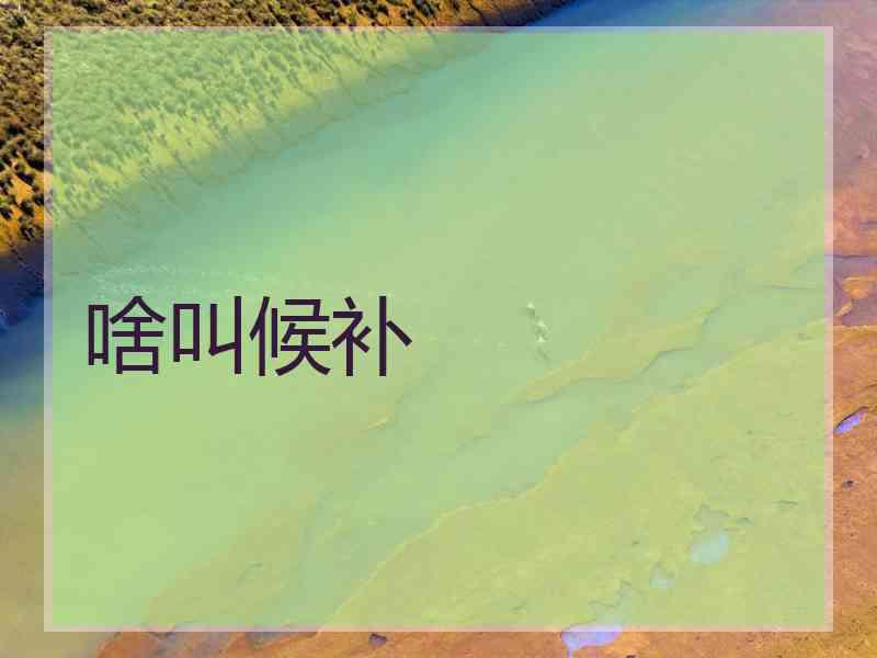 啥叫候补