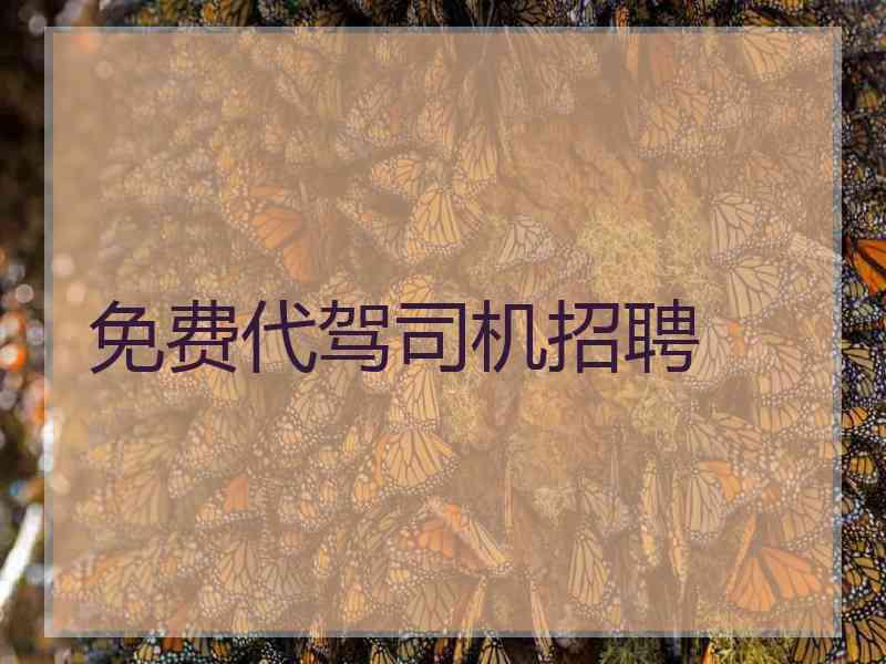 免费代驾司机招聘