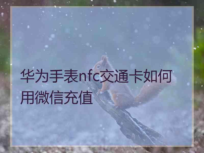 华为手表nfc交通卡如何用微信充值