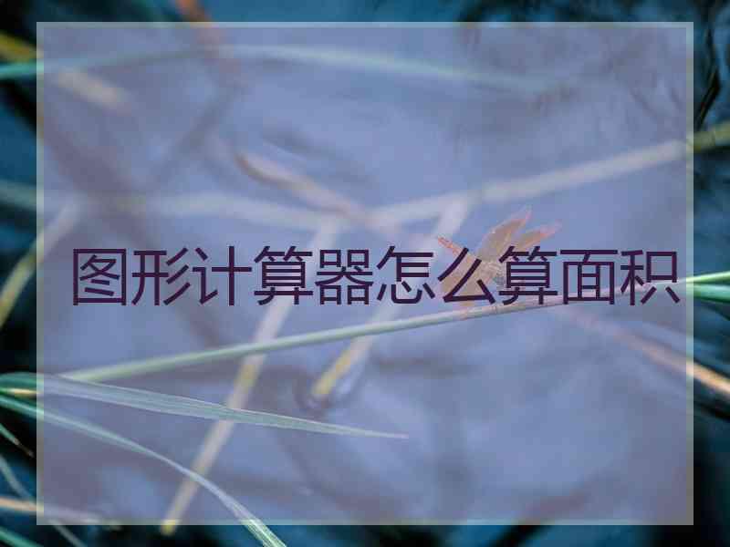 图形计算器怎么算面积