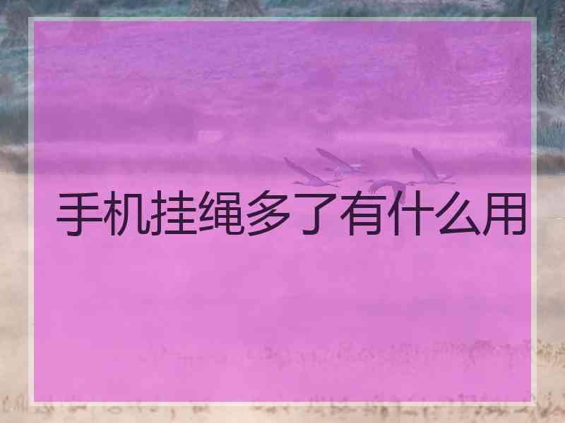 手机挂绳多了有什么用