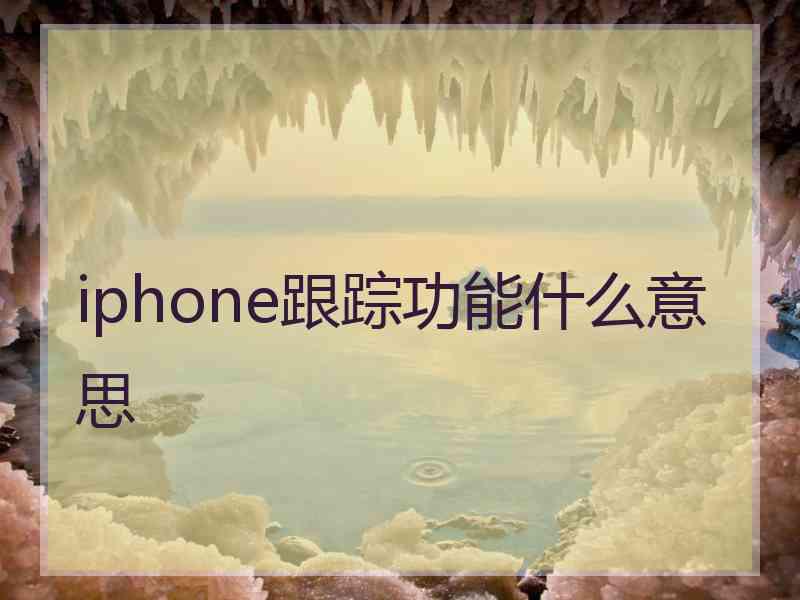 iphone跟踪功能什么意思