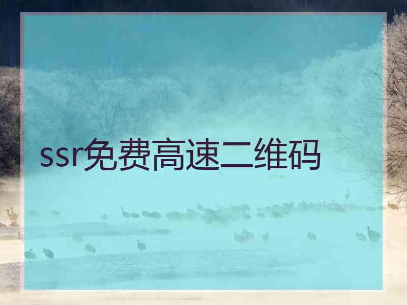 ssr免费高速二维码