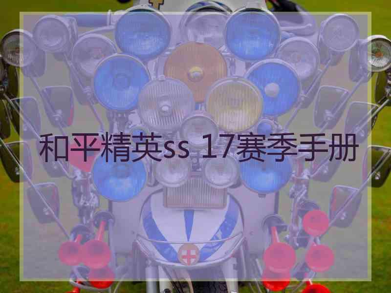 和平精英ss 17赛季手册