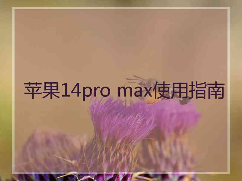 苹果14pro max使用指南