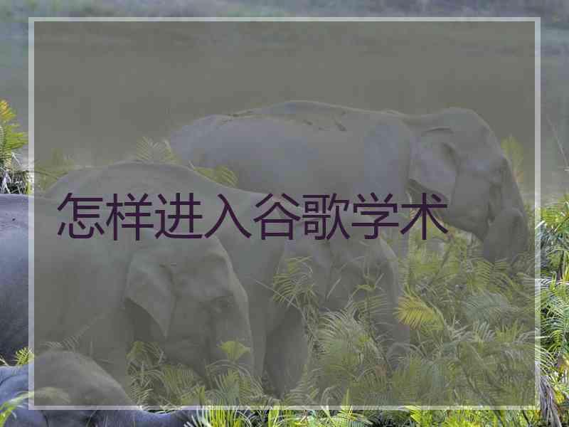 怎样进入谷歌学术