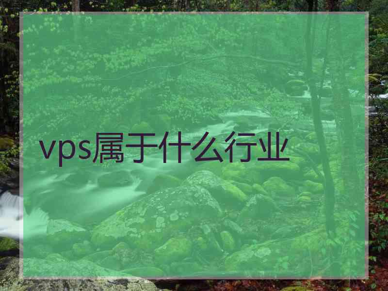 vps属于什么行业