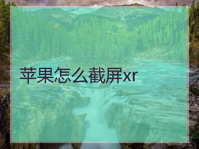 苹果怎么截屏xr