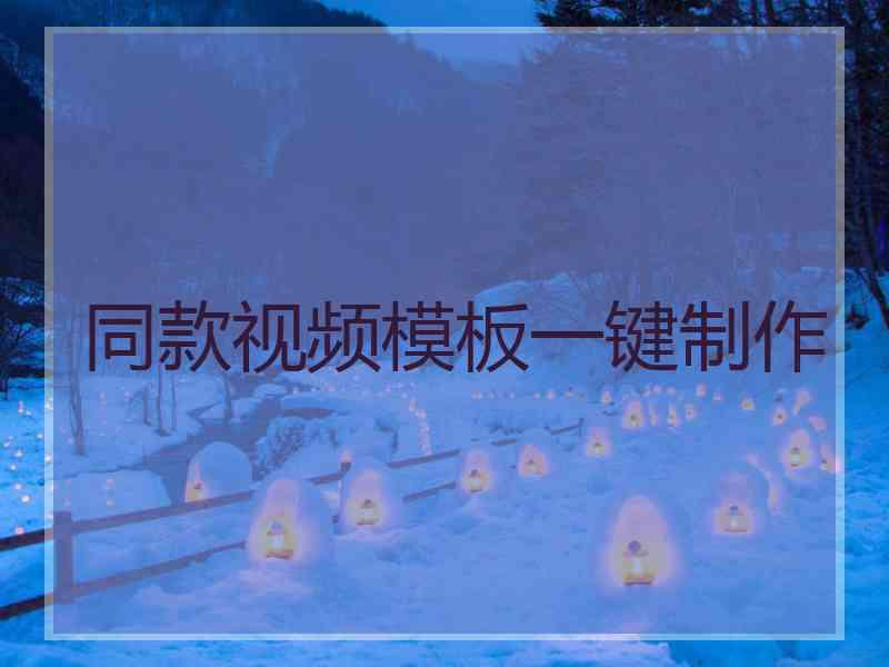 同款视频模板一键制作