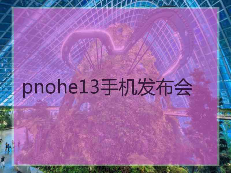 pnohe13手机发布会