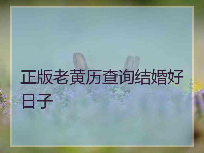 正版老黄历查询结婚好日子