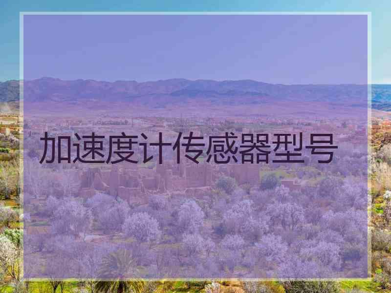 加速度计传感器型号
