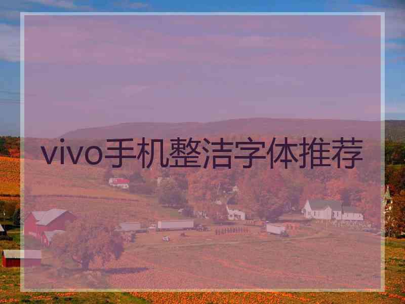 vivo手机整洁字体推荐