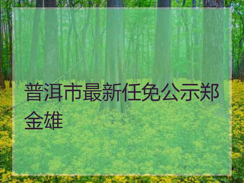 普洱市最新任免公示郑金雄