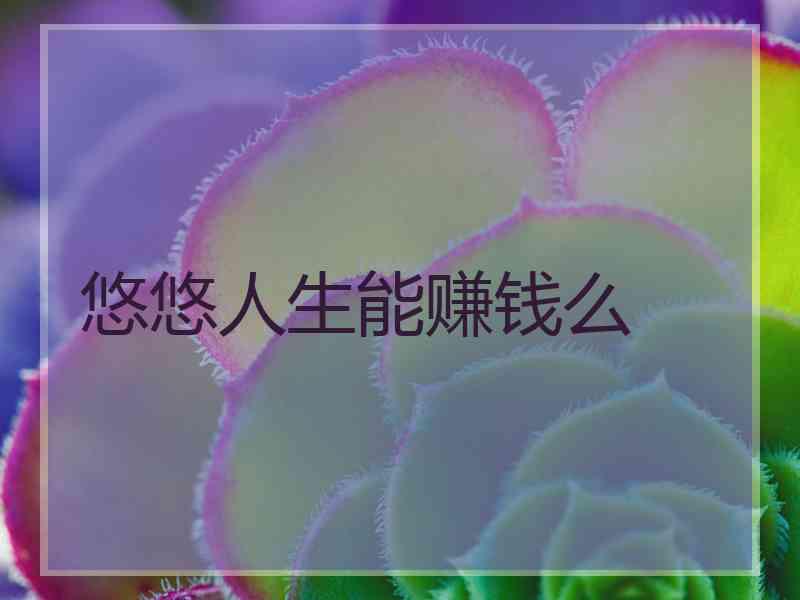 悠悠人生能赚钱么
