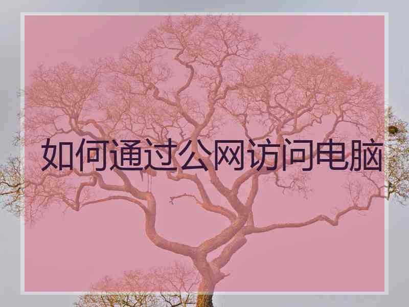 如何通过公网访问电脑
