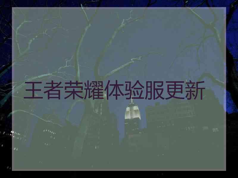 王者荣耀体验服更新