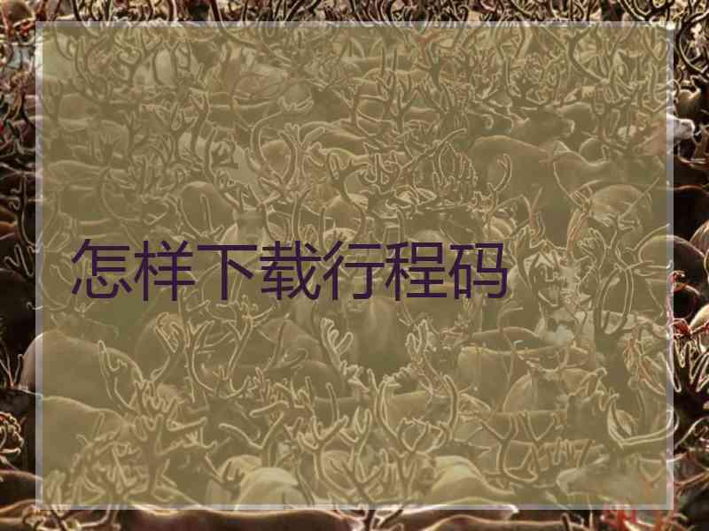 怎样下载行程码