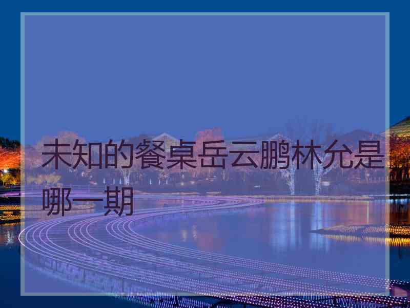 未知的餐桌岳云鹏林允是哪一期