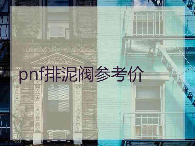 pnf排泥阀参考价