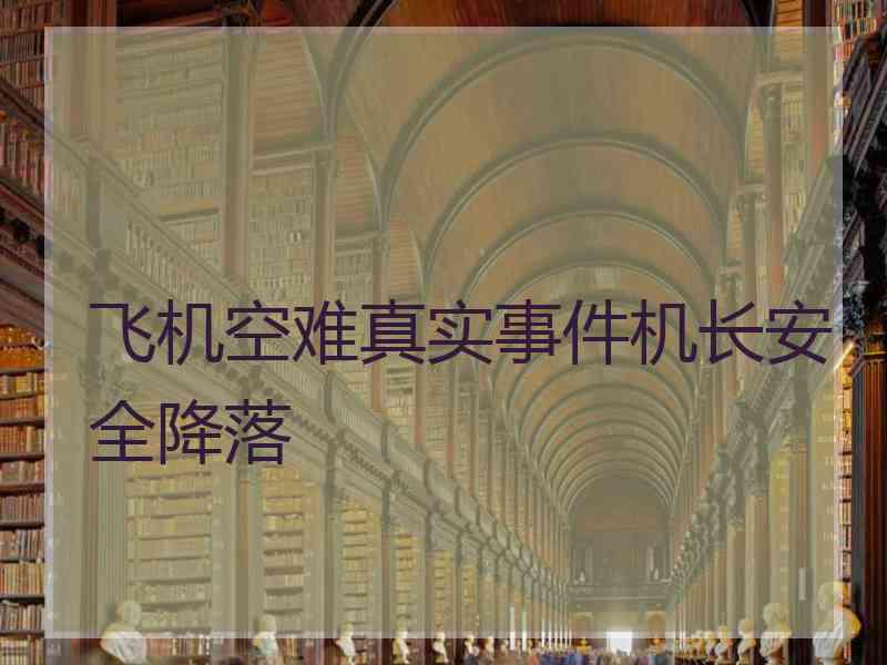 飞机空难真实事件机长安全降落